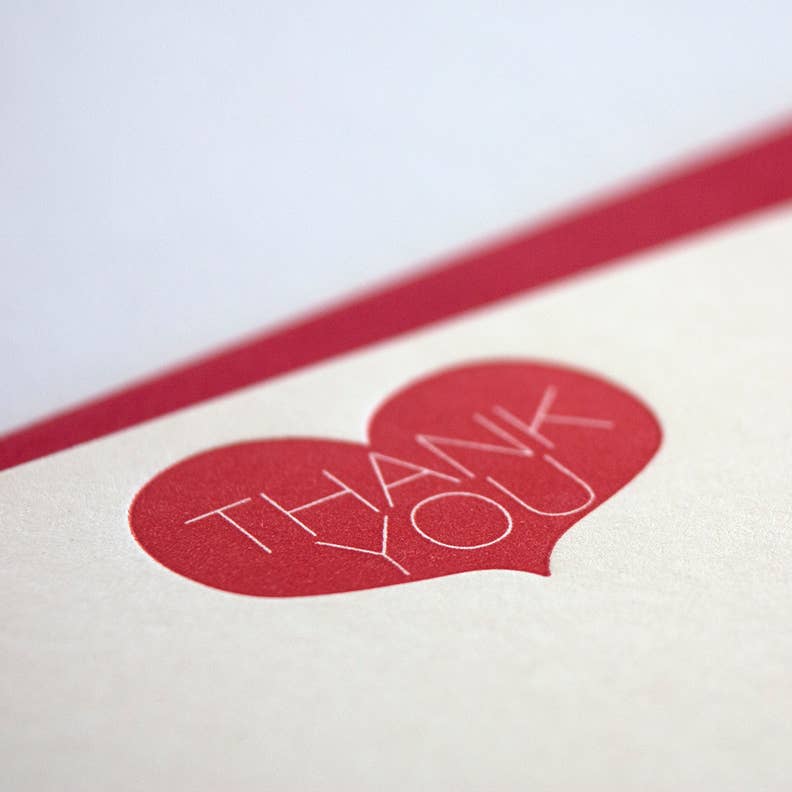 Thank You Heart Flat Note Card