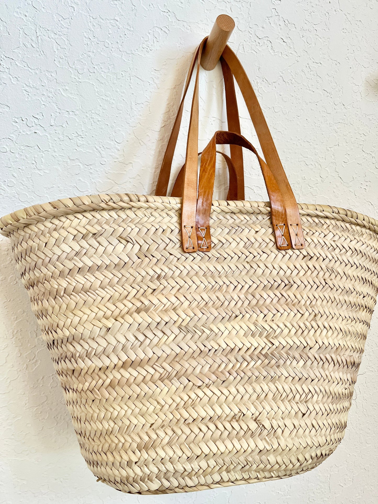 Large tote with leather Double Handles