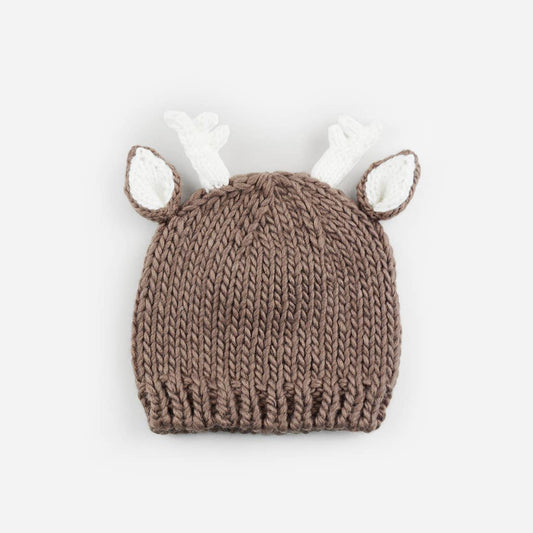 Hartley Deer Tan | Hand Knit Kids & Baby Hat: M; 2-5yrs