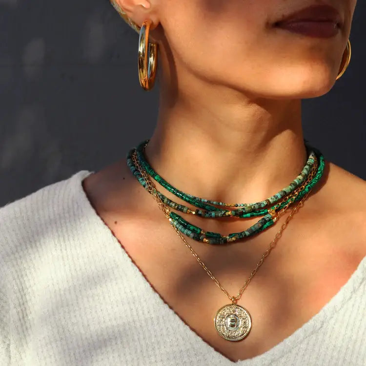 African Turquoise — Gemstone Choker Bold