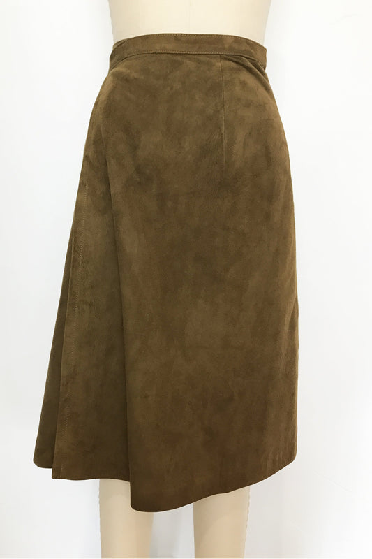Vintage Suede Wrap Skirt