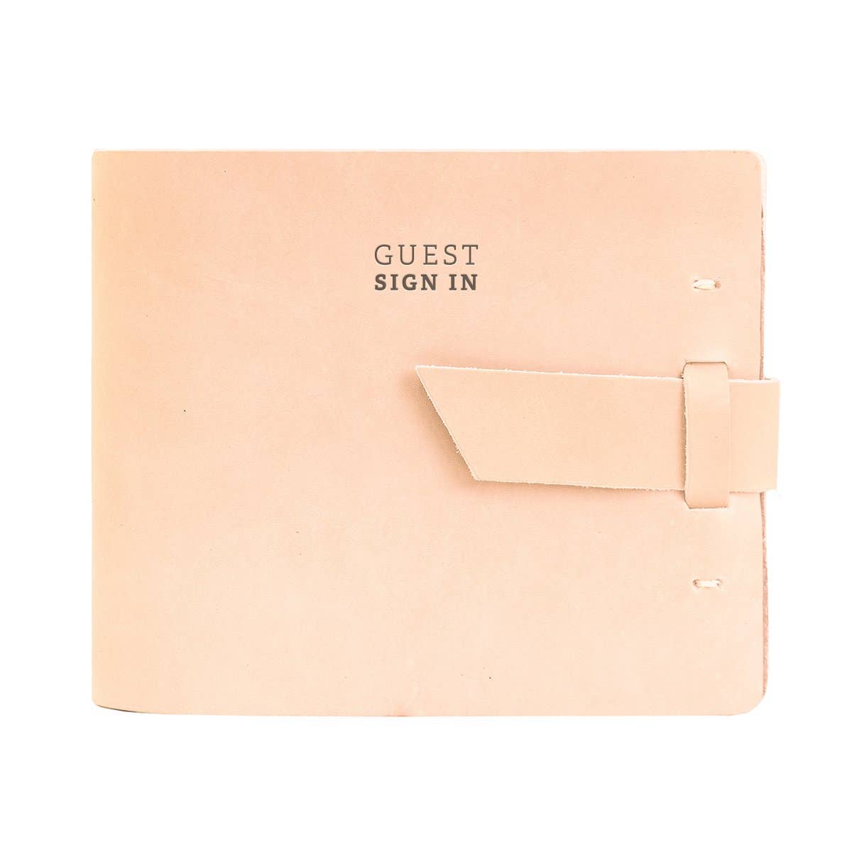 Leather Guest Book Natural